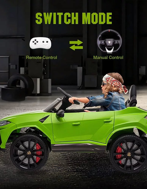 Load image into Gallery viewer, Lamborghini Urus 12V Electric Powered Ride on Car Toys for Girls Boys, Green Kids Electric Vehicles Ride on Toys with Remote Control, Foot Pedal, MP3 Player and LED Headlights, CL61
