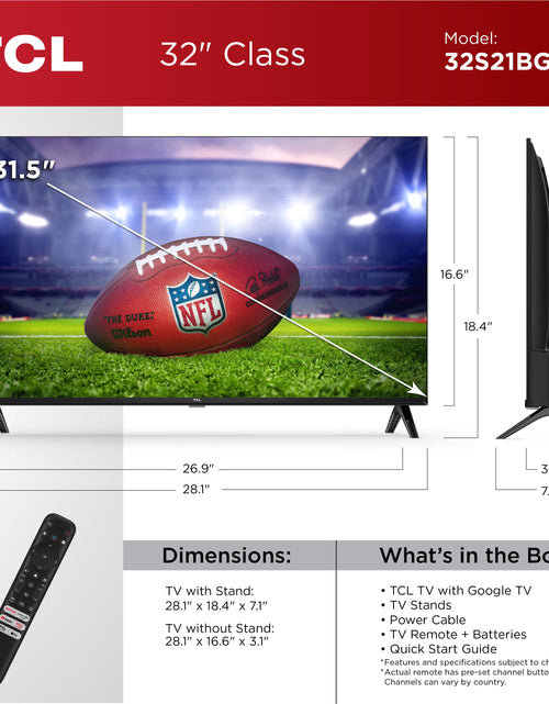 Load image into Gallery viewer, 32&quot; Class S2 (32S21BG) 720P HD LED Smart TV with Google TV
