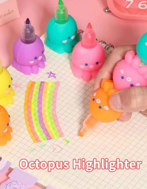 Load image into Gallery viewer, 5 Colors Cute Octopus Highlighter Watercolor Highlighter and Graffiti Markings for School and Office
