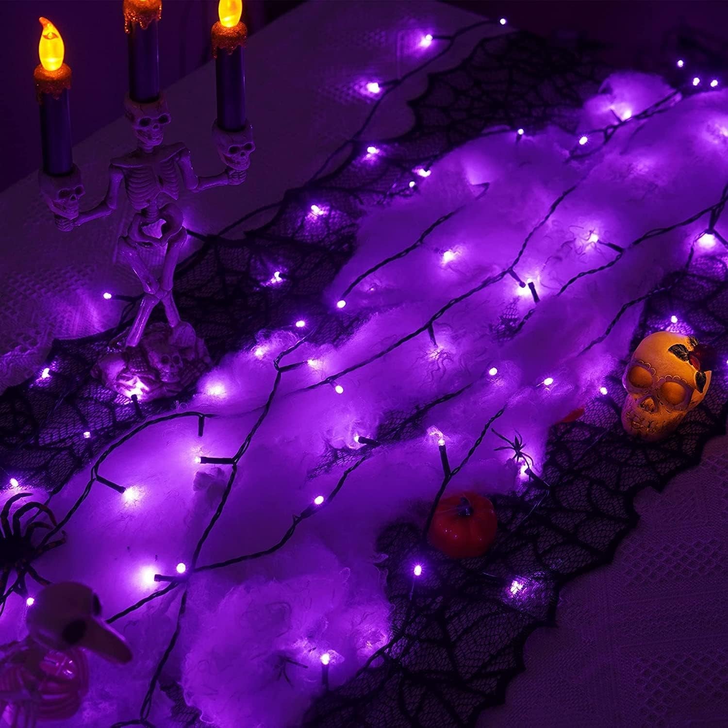 Purple Christmas Lights, 200 LED String Lights Outdoor Waterproof, Christmas Lights Indoor, 8 Modes 66Ft Green Wire Twinkle Lights Plug in for Party Tree