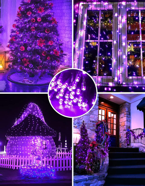 Load image into Gallery viewer, Purple Christmas Lights, 200 LED String Lights Outdoor Waterproof, Christmas Lights Indoor, 8 Modes 66Ft Green Wire Twinkle Lights Plug in for Party Tree
