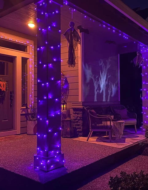 Load image into Gallery viewer, Purple Christmas Lights, 200 LED String Lights Outdoor Waterproof, Christmas Lights Indoor, 8 Modes 66Ft Green Wire Twinkle Lights Plug in for Party Tree
