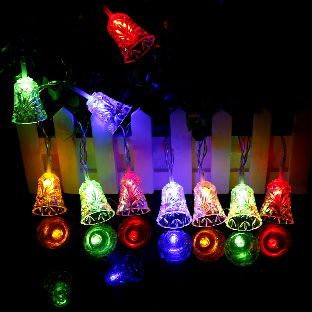 Led Christmas Lights Mini Bells Garland 1.5M 3M 6M Fairy String Lights Battery Operated Christmas Party Tree Decoration for Home