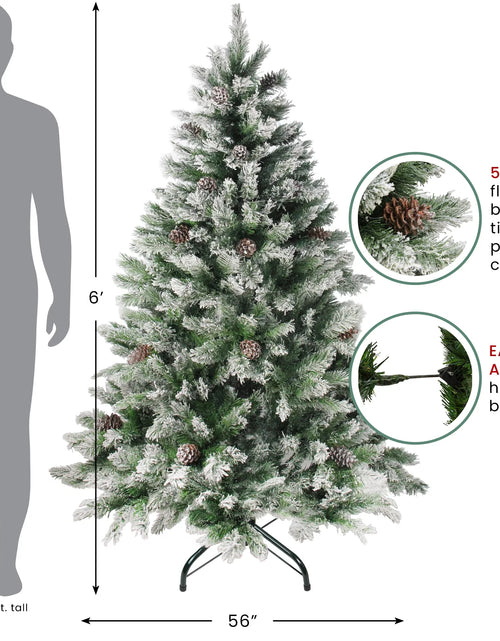 Load image into Gallery viewer, Medium Flocked Angel Pine Artificial Christmas Tree - 6&#39; - Unlit
