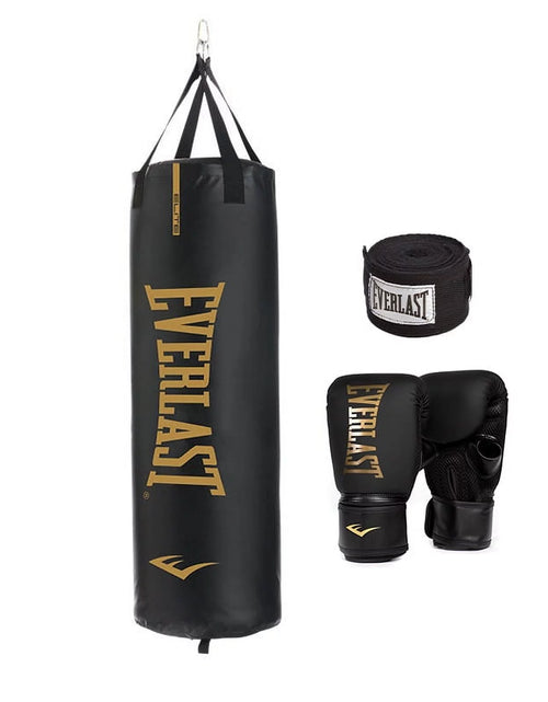 Load image into Gallery viewer, 100Lb Elite Heavy Bag Kit with Black Handwrap and Elite Cardio Gloves
